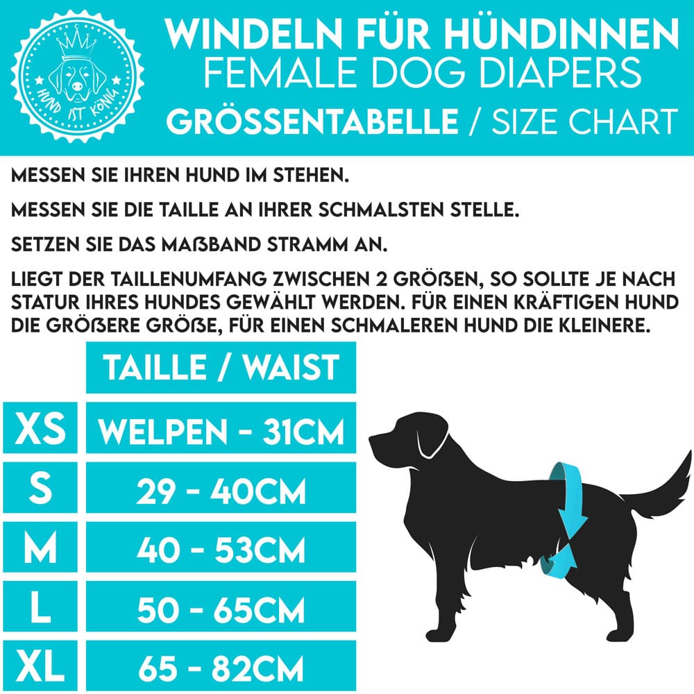 3x Saugstarke Hundewindeln Schwarz für Hündinnen