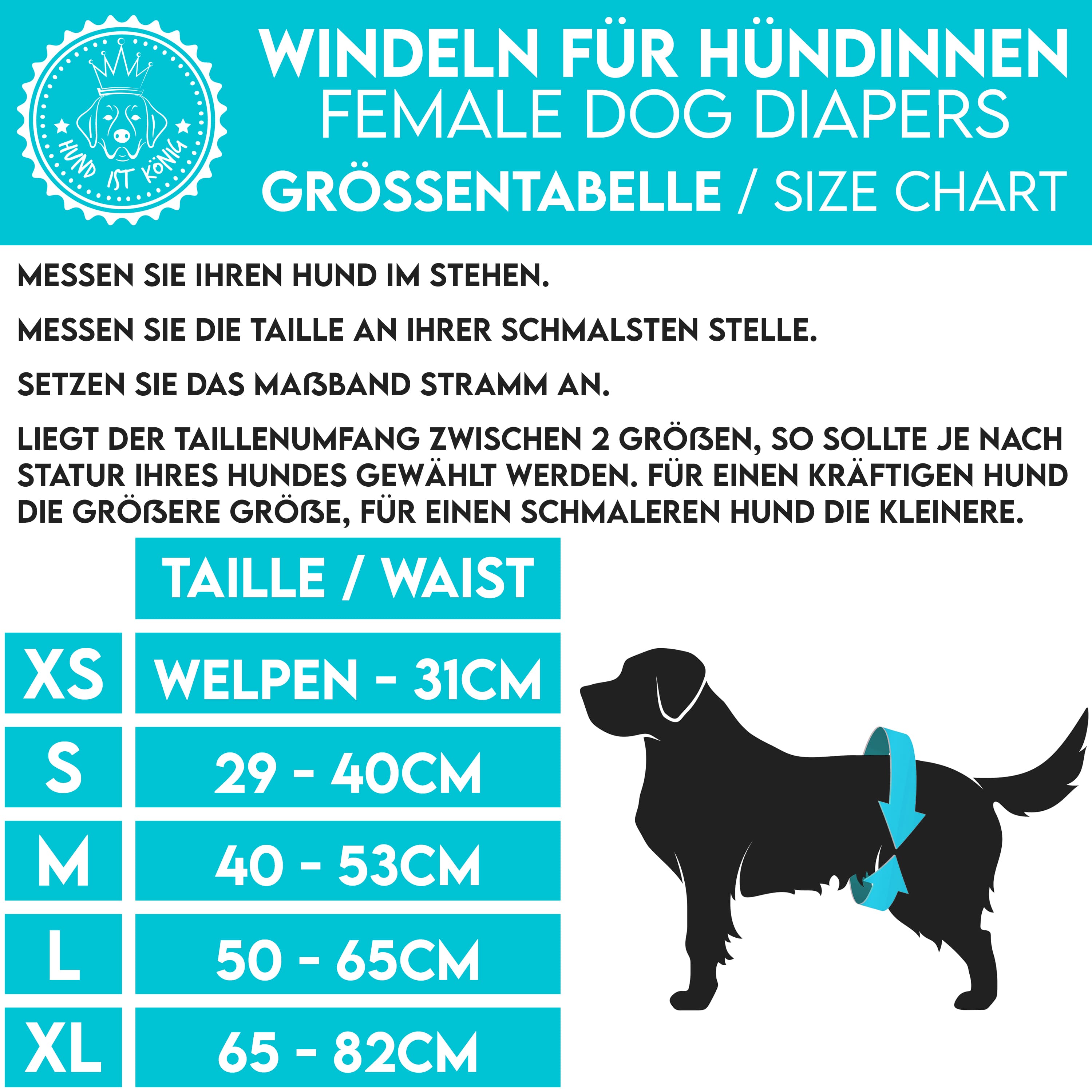 3x Saugstarke Hundewindeln für Hündinnen